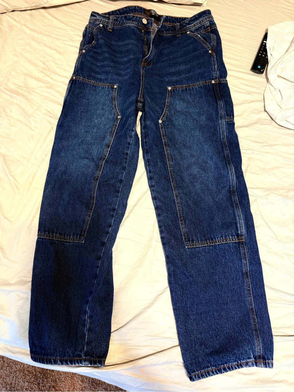 Women's Dark Blue Denim Utility Pants